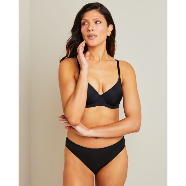 Plain Cotton Rich High Leg Briefs - Pack Of 5