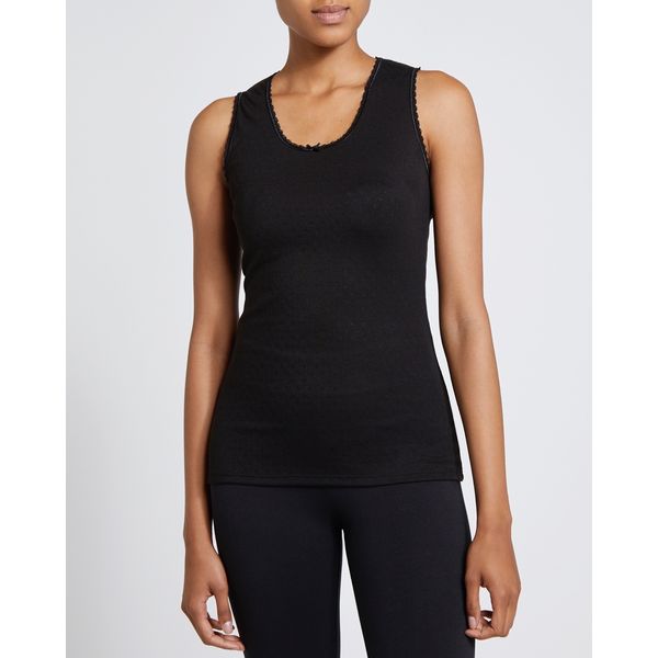 Pointelle Thermal Vest Top
