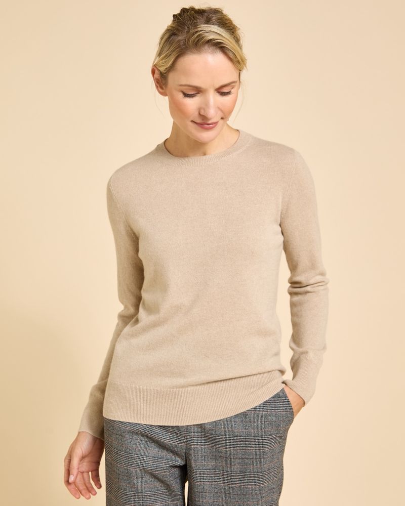 Paul Costelloe Living Studio Tan 100 Cashmere Crew Neck Jumper Dunnes Stores