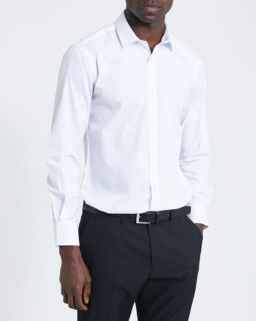 Slim Fit Long-Sleeved Cotton Rich Shirt