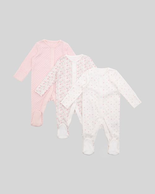 Baby Cotton Sleepsuits - Pack Of 3 (Newborn-23 Months)