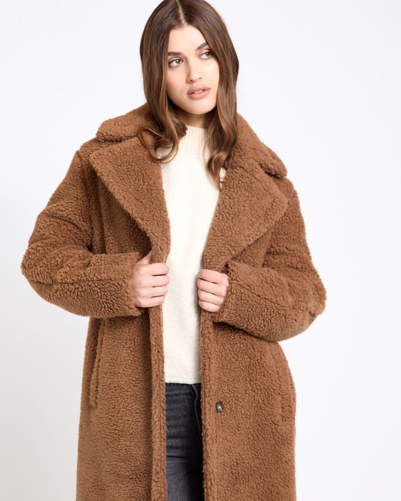 Savida Freya Teddy Long Coat Dunnes Stores