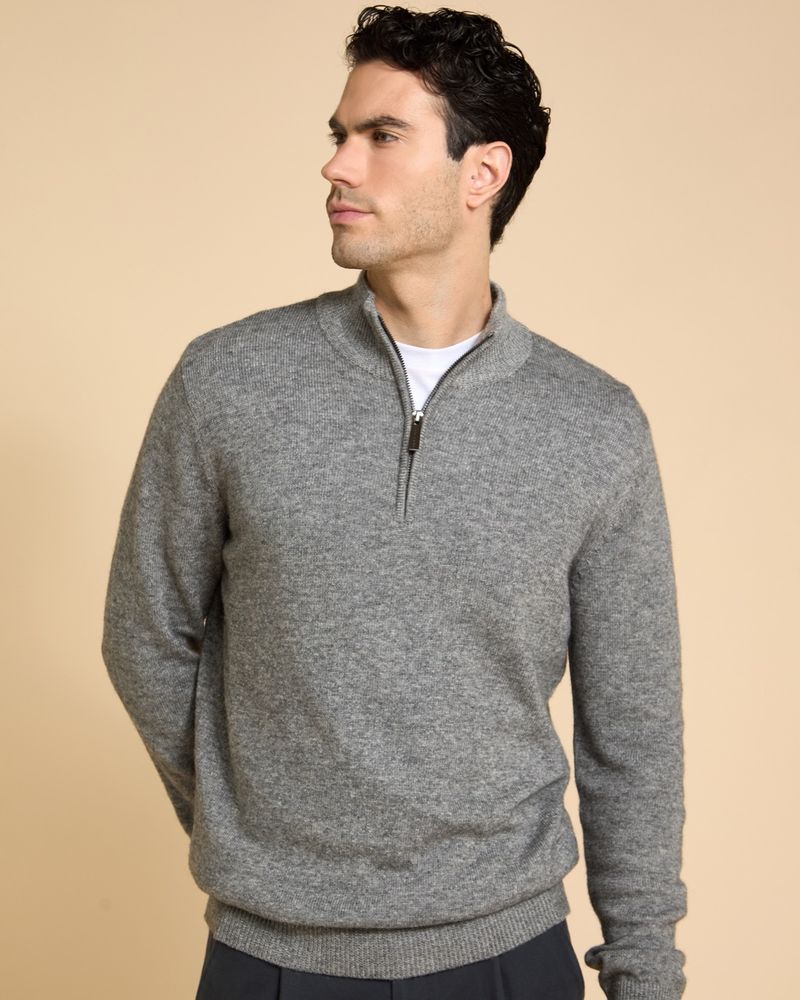 Paul Costelloe Living Men Half Zip Cashmere Blend Jumper