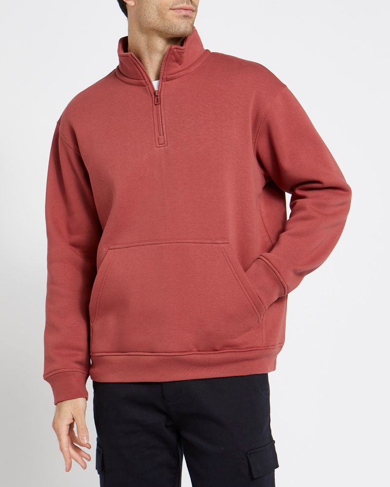 Relaxed Fit Half Zip Sweatshirt Dunnes Stores