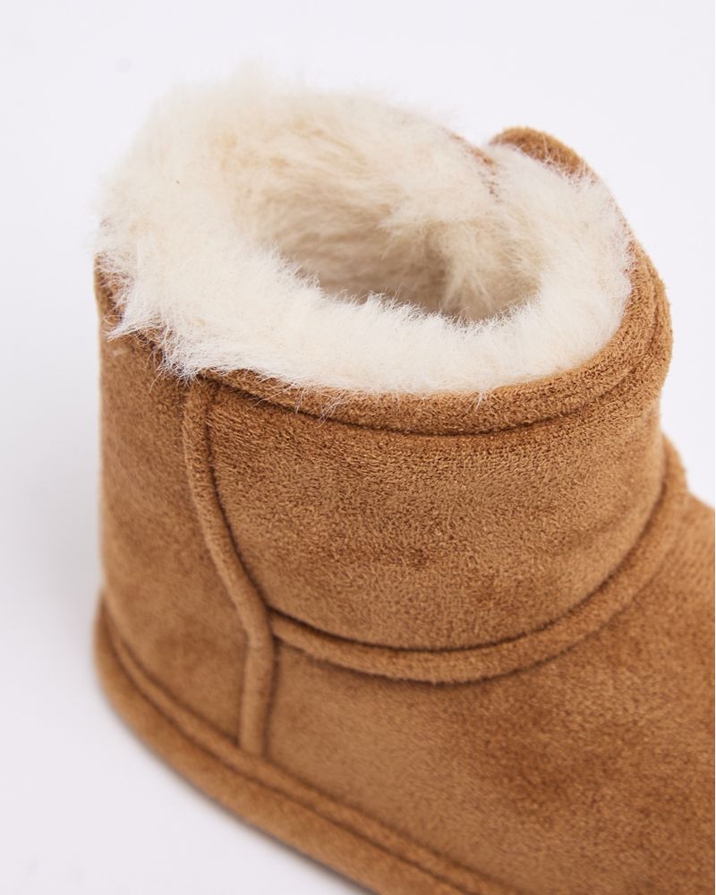 Suede Fur Lined Boot Newborn 12 Months Dunnes Stores