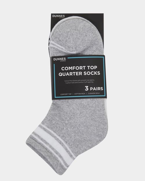 Cotton Rich Quarter Socks - Pack Of 3