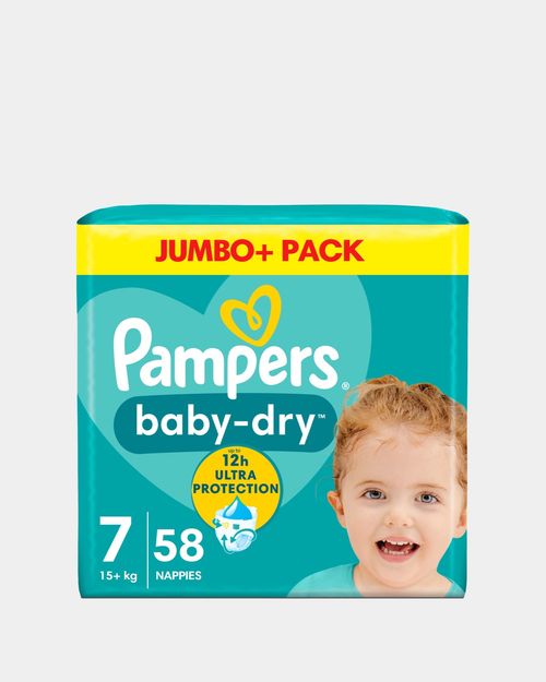 Pampers Baby Dry Size 7 Jumbo Plus Pack 58 Nappies