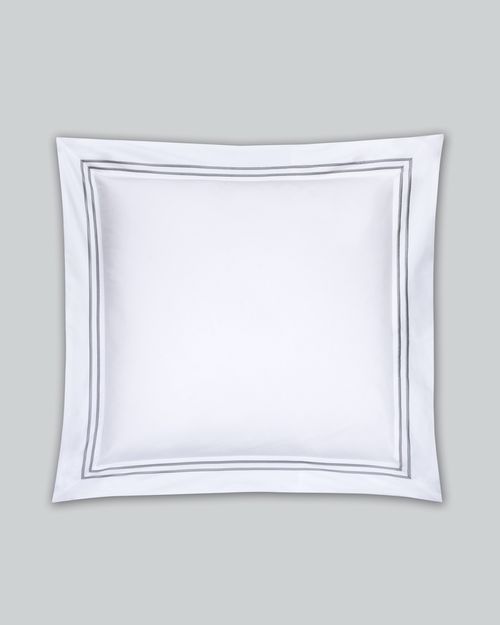 Francis Brennan the Collection Grey Euro Double Stripe Pillowcase