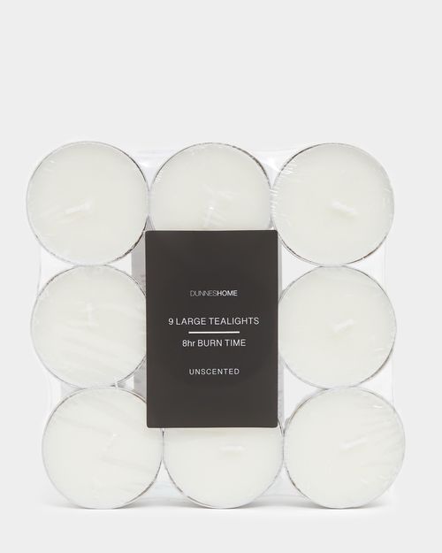Large Tealight 8 Hour Burn - Pack Of 9