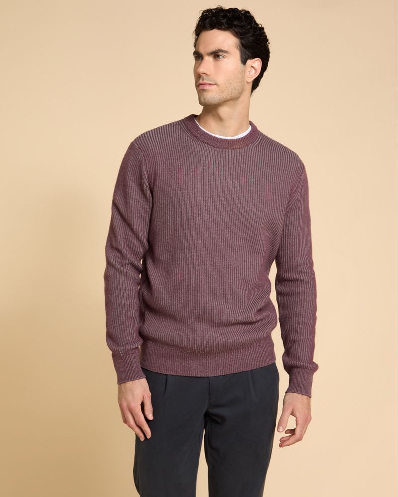 Paul Costelloe Living Men Ribbed Cashmere Blend Crew Neck Jumper