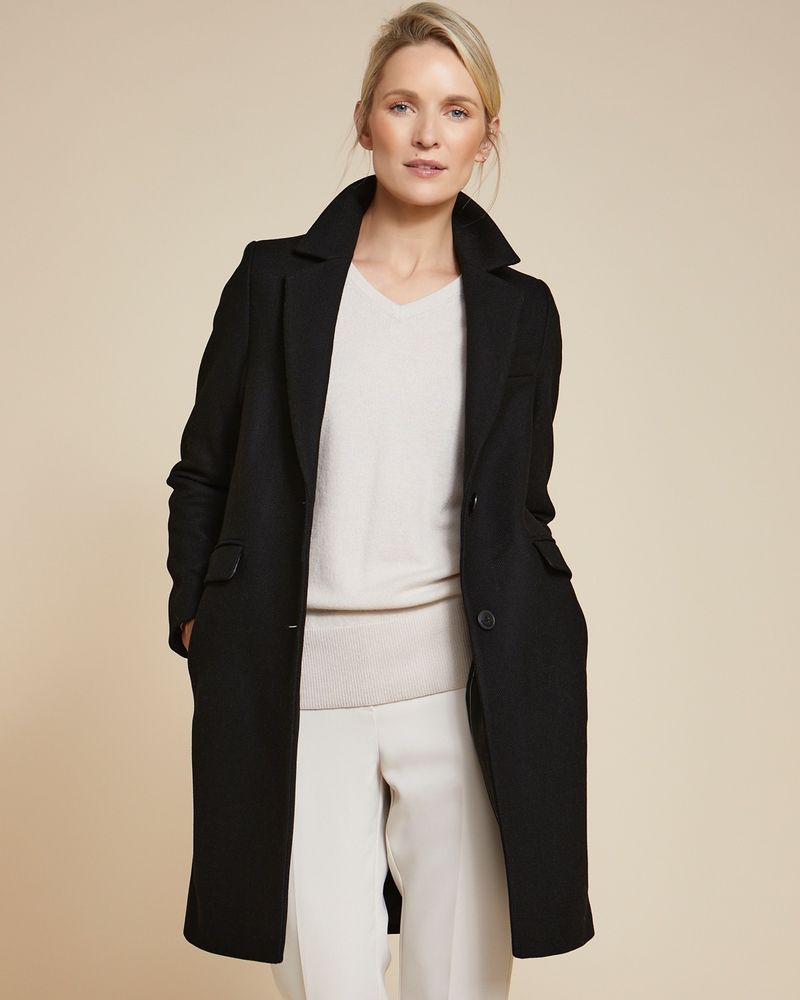 Paul Costelloe Living Studio Black Wool Blend Tailored Coat Dunnes Stores