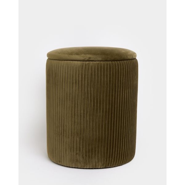Pintuck Velvet Footstool With Storage