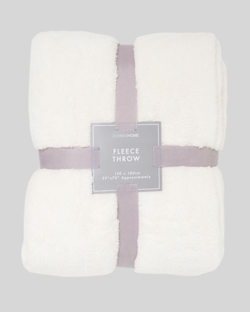 Cream Fleece Throw