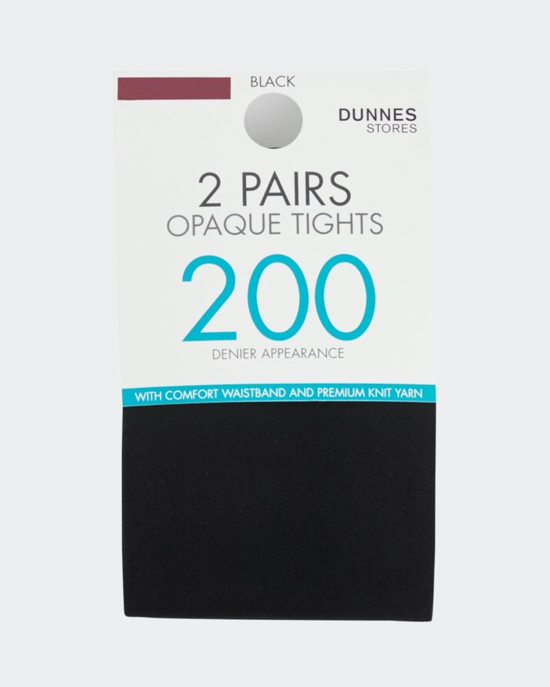 200 Denier Opaque Tights Pack Of 2 Dunnes Stores