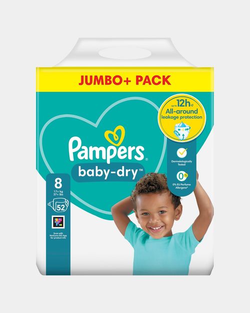 Pampers Baby Dry Size 8 Jumbo Plus - 52 Nappies