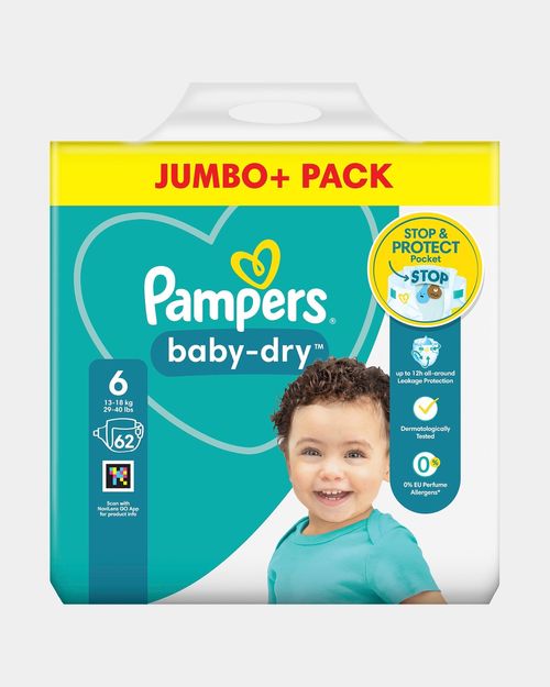Pampers Baby Dry Size 6 Jumbo Plus - 62 Nappies