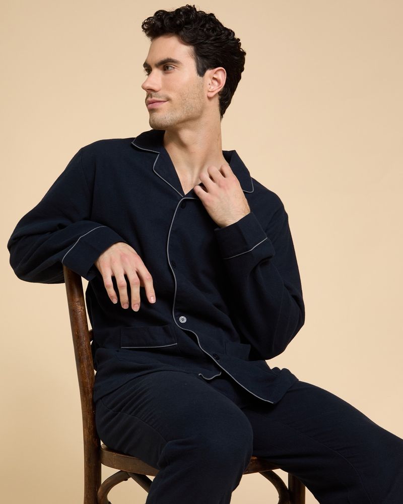 Paul Costelloe Living Navy Brushed Pyjamas Dunnes Stores