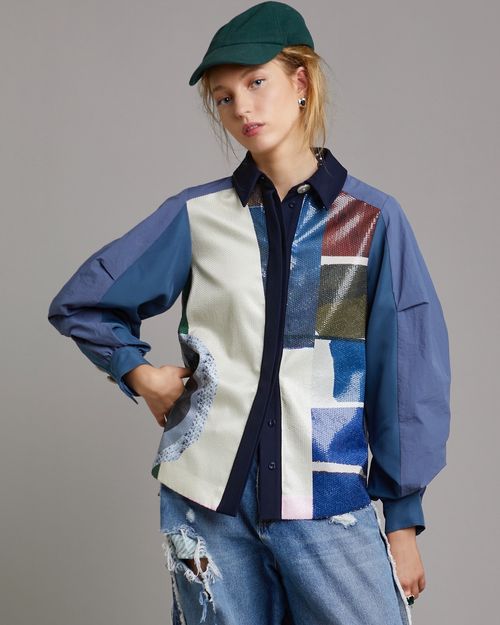 Joanne Hynes Sequin Interrupted Swatch Shirt