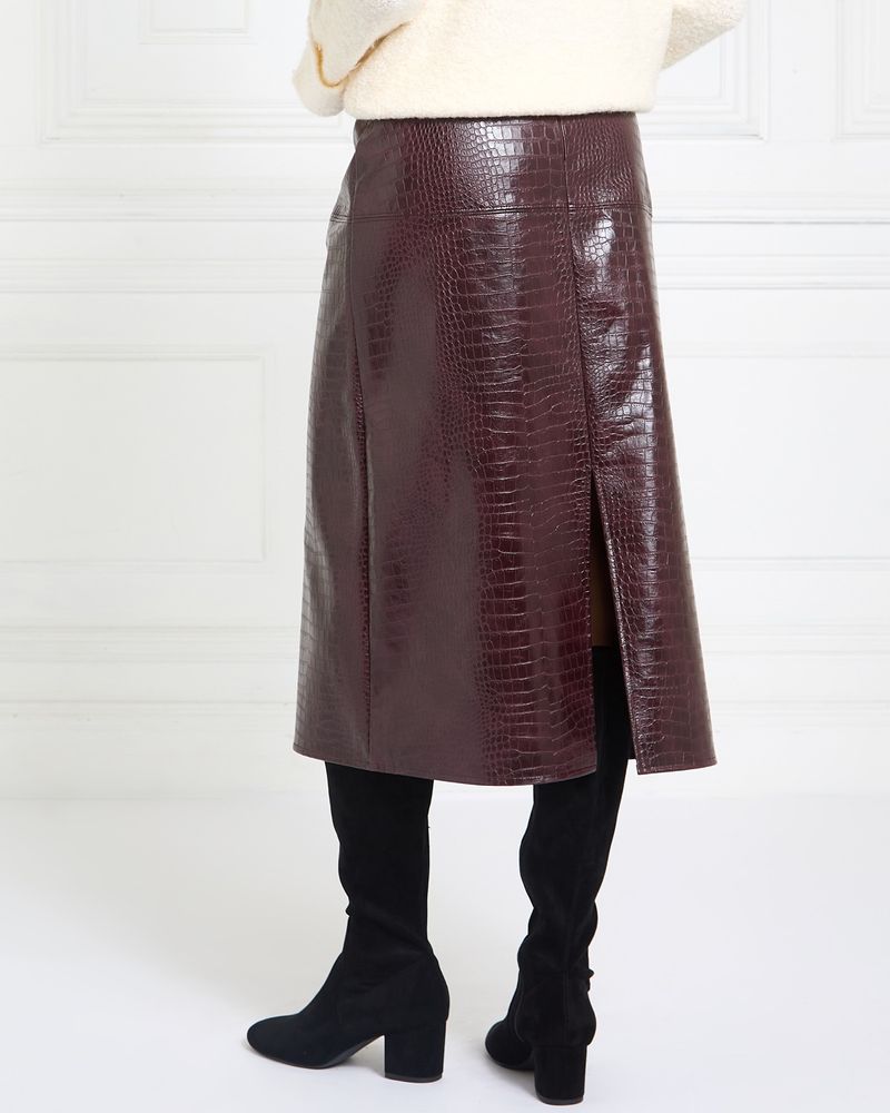 Gallery Faux Leather Croc Skirt Dunnes Stores