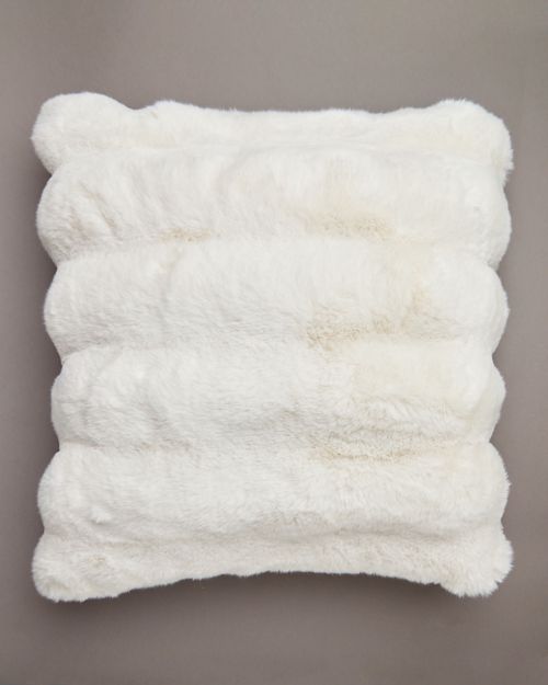 Paul Costelloe Living White Fur Cushion