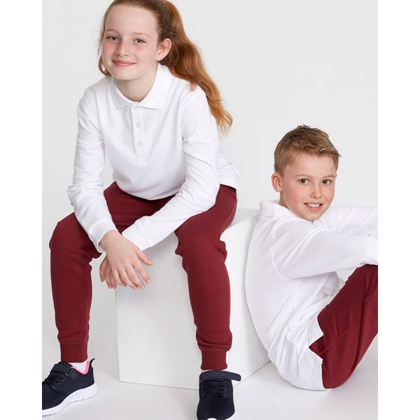 Pure Cotton Long-Sleeved Polo Shirts - Pack Of 2