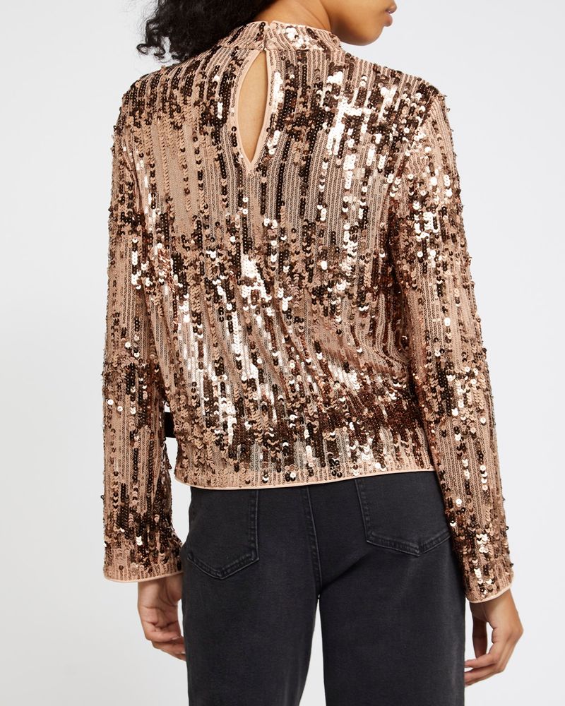 Long Sleeve Sequin Top Dunnes Stores