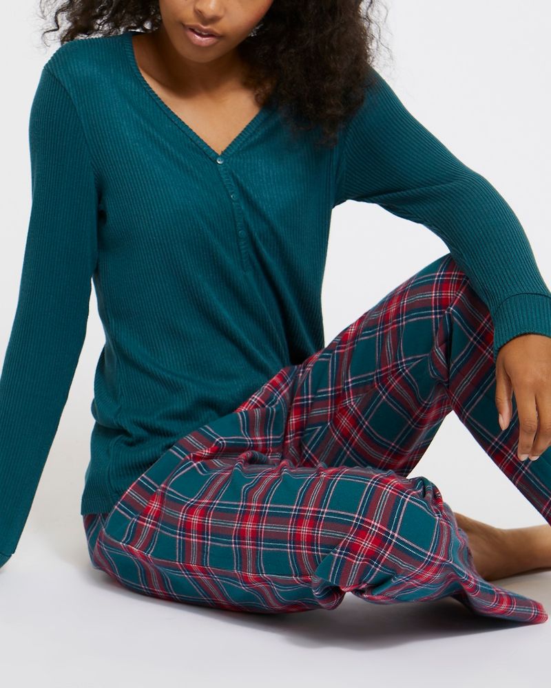 Christmas Knit Woven Pyjama Set Dunnes Stores