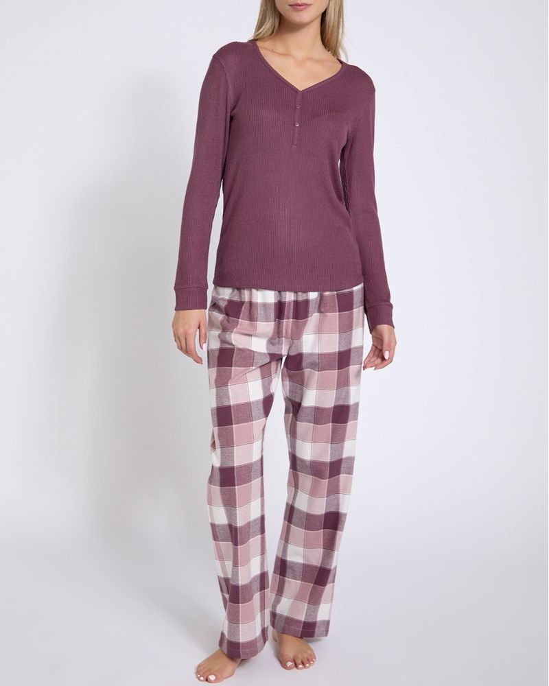 Knit Woven Pyjama Set Dunnes Stores