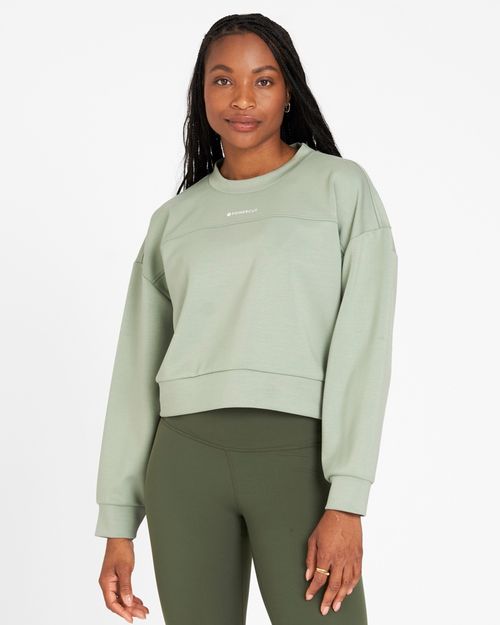 Powercut Studio Cropped Sweatshirt In Lilypad
