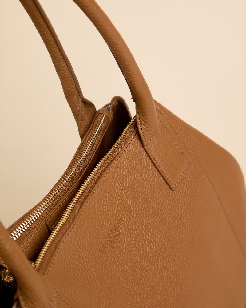 Paul Costelloe Living Studio Leather Tan Ella Tote Bag Dunnes Stores