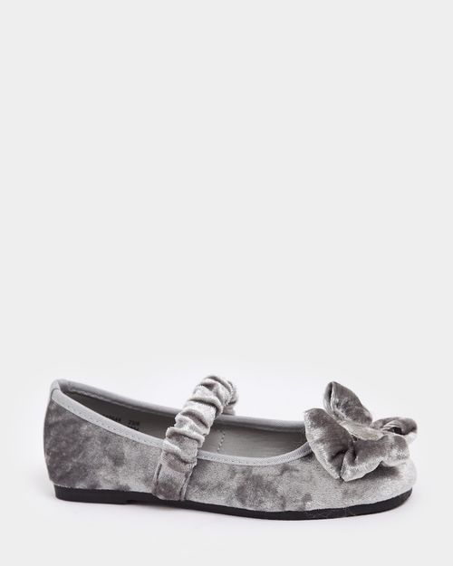 Velvet Ballerina Pumps (Size 6 Infant-2)