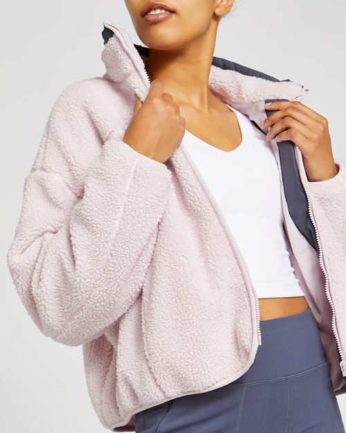 Cropped Zip Through Fleece Jacket