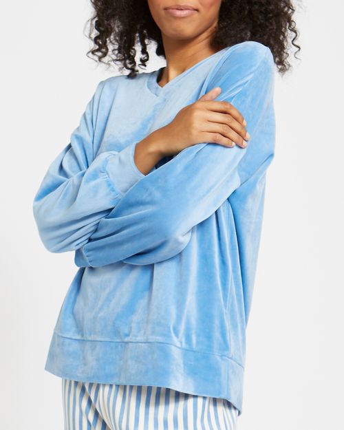 Velour V-Neck Pyjama Top