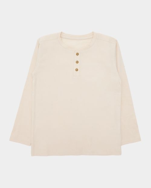 Textured Henley Long Sleeve Top (3-14 Years)