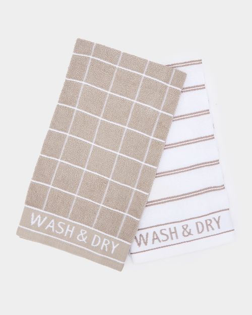 Large Terry Tea Towels - Pack Of 2