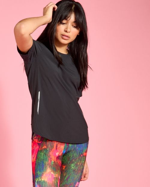Helen Steele Black Reflective Performance T-Shirt