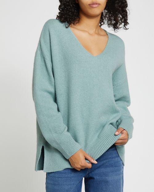 Longline V-Neck Jumper