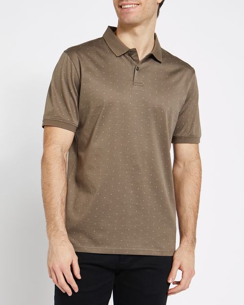 Regular Fit Mercerized All-Over Print Polo Shirt