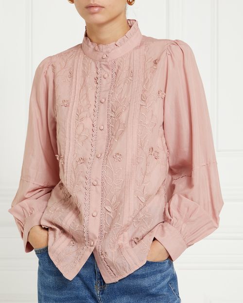 Gallery Scalloped Embroidered Blouse