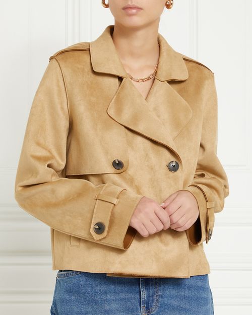 Gallery Double Breasted Cropped Trench Coat