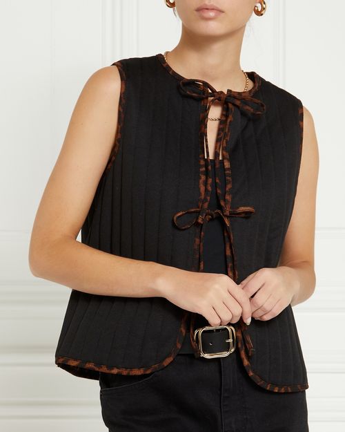 Gallery Leopard Tie Detail Gilet