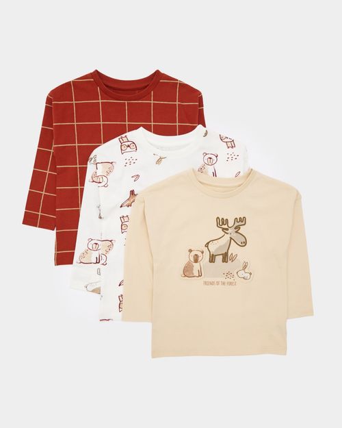 Long-Sleeved Top (6 Months-5 Years) - Pack Of 3