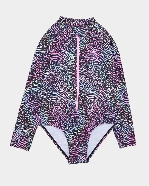 Printed Long Sleeve Swimsuit (3-14 Years)