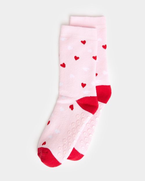Heart Slipper Socks - 1 Pair