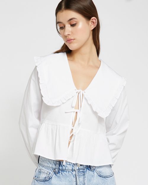 Savida Bow Tie White Cotton Shirt