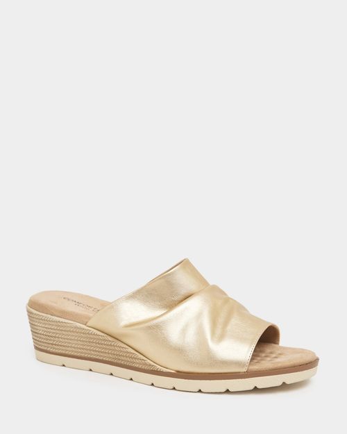 Wide Fit Ruched Front Mule Shoe