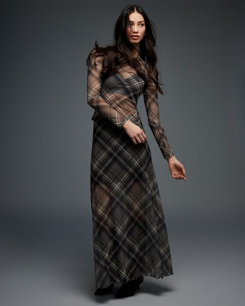 Savida Sadie Check Mesh Skirt