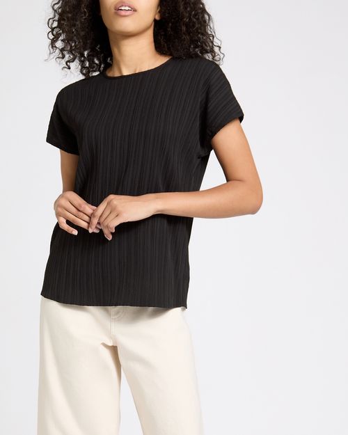 Textured Short Sleeve Top