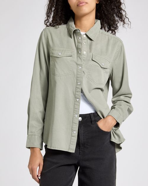 Cotton Blend Soft Denim Shirt