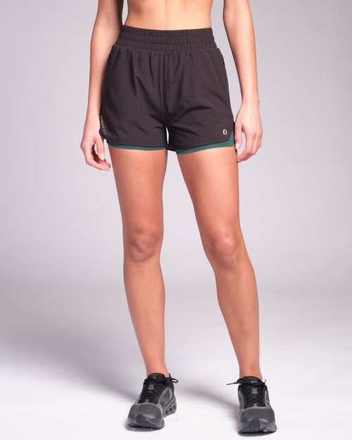 Powercut RUNSeries Pace Running Shorts Black/Jungle Green